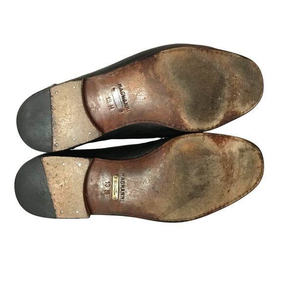 Magnanni Black Ostrich Leather Tassel Loafer Mens Size 13 Luxury - Picture 8 of 11